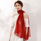 達芬奇密碼110cm純色加大真絲紅絲巾100桑蠶絲秋冬季女士披肩送母親媽媽禮物 酒紅