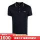 杰尼亞（Zegna）SS2 Logo刺繡條紋邊飾短袖Polo衫 男款 SS 七夕禮物 黑色 E7358A5B746B09 50