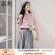 香影粉色t恤女裝短袖正肩2025夏季新款圓領卡通刺繡減齡上衣小衫 粉色 M 160/84A/95-110斤