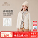 英氏（YEEHOO）女童外套兒童衣服秋季休閑舒適女孩連帽上衣中大童裝洋氣秋裝新款 休閑字母米白 170 cm