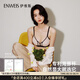 伊維斯【留白】小海豚微聚攏女內(nèi)衣簡約透氣無痕文胸小胸顯大無鋼圈內(nèi)衣 烏黑套裝[內(nèi)褲均碼80-140斤] M /160（適合：70ABCD,75ABC）