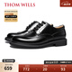 THOM WILLS【明星同款】德比鞋英倫風(fēng)男士商務(wù)正裝皮鞋舒適透氣真皮男鞋夏季 黑色小牛D1611 43 /8.5碼
