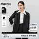 尚都比拉職業(yè)面試西裝外套女秋冬正裝通勤休閑商務(wù)西服上衣 經(jīng)典黑 XL 