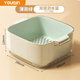 優(yōu)勤（YOUQIN）雙層洗菜盆瀝水籃多功能廚房家用新款水果盤客廳濾菜簍淘洗菜籃子 【加厚雙層大號(hào)】薄荷綠