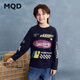 馬騎頓（MQD）男童秋新款親膚舒適街潮學(xué)院風(fēng)卡通長(cháng)袖T恤 藏青 160