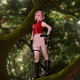 萬華皇春野櫻cos服火伙影忍者疾1風(fēng)cosplay卡通小櫻二次元動漫cos配飾 春野櫻cos服（含護(hù)額） M(95-105斤身高160CM左右)