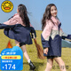 G.DUCKKIDS童裝女童沖鋒衣三合一新款兒童衣服女孩秋冬季夾克可拆卸加絨加厚 淡粉色夾棉 160 (建議身高150cm 13-14歲)