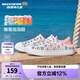 Skechers斯凱奇童鞋女童洞洞鞋沙灘鞋夏季一腳套印花透氣兒童涼鞋302114L 【雛菊】白色/粉紅色/WPK 37