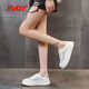BVQR品牌小白鞋女網(wǎng)面透氣2025夏季新款輕便軟底防滑百搭休閑女鞋 杏色 37