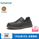 熱風(fēng)（Hotwind）25年春季男士時(shí)尚休閑鞋時(shí)髦復(fù)古 休閑都市運(yùn)動(dòng)休閑鞋 01黑色 羊頭層皮革 41 255mm