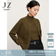 玖姿·安娜蔻輕熟風(fēng)休閑柔軟圓領(lǐng)綿羊毛針織衫毛衣女冬款 墨綠 M