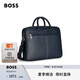 BOSS男士2025年夏季新款紋理裝飾人造革公文包 404-深藍(lán)色 常規(guī)