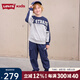 Levi's李維斯兒童套裝男女童套裝秋季新款套頭衛(wèi)衣長褲2件套衣服 深靛藍 140 /68 【建議身高128-140cm】