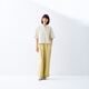 無印良品（MUJI）女式 棉漢麻短袖襯衫 女士襯衣內(nèi)搭上衣 25年夏季女裝 BCD90C5S 象牙色 S (155/80A)