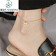 順福生 SOENFUSE新品18k金在逃公主蝴蝶結腳鏈女時(shí)尚氣質(zhì)性感2024年新款黃金足鏈 立體蝴蝶結隔珠腳鏈