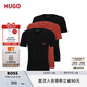 HUGO雨果【七夕節(jié)禮物】【打底T恤三件套】男士春夏棉質(zhì)徽標(biāo)短袖T恤 609-深紅色 L
