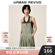 UR秋季新款女裝輕戶外工裝風(fēng)立體口袋背帶褲UWL640045 灰綠 S