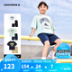 Converse匡威童裝男童套裝2025夏季新款中大童休閑短t短褲兩件套寬松上衣 蘆薈綠 140 /68 【建議身高128-140cm】