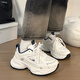 回力女鞋運動(dòng)鞋女2026新款春秋透氣百搭厚底休閑鞋子女款增高老爹鞋女 白深藍 【網(wǎng)面透氣】 38