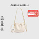 CHARLIE&KELLI CK品牌輕奢包包女包云朵包女單肩斜挎鏈條包2025新款女生日禮物 米白【京倉配送 贈禮袋+賀卡】