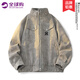 DIDGERIDOO美式潮牌外套男女款秋冬季休閑寬松立領(lǐng)PU夾克舒適復(fù)古百搭衣服男 灰色（NE01） XL （推薦體重140-160斤）