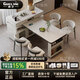 顧藝巖板島臺餐桌椅組合一體式可伸縮旋轉現代簡(jiǎn)約家用小戶(hù)型餐廳吧臺 島臺餐桌+4佰雀椅【旋轉伸縮】 滑軌旋鈕插座【雙孔電茶爐】