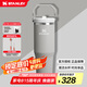STANLEY拎拎杯吸管杯水杯保溫杯不銹鋼杯子大容量辦公車(chē)載887ML-煙灰 