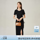 范思藍(lán)恩范思藍(lán)恩設(shè)計感收腰修身T恤裙子女2024夏季新款黑色連衣裙12423 月黑色 S