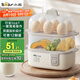 小熊（Bear）煮蛋器 蒸蛋器 小型多功能迷你電蒸鍋單雙層早餐神器雞蛋羹一體機(jī)一人用ZDQ-D12R3