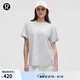 lululemon丨All Yours 女士棉混紡 T 恤 *Wash LW3IRES 阿爾卑斯白淀粉藍(lán)牛仔藍(lán)水洗云紋 L