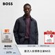 BOSS【七夕節(jié)禮物】男士25年春季新款褶皺面料輕盈填充襯衫式外套 404-深藍色 L