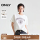 ONLY2025春季新款隨性慵懶寬松落肩圓領(lǐng)印花純棉T恤女|125101005 A43奶油白色 M