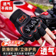 時(shí)鳥(niǎo)騎行手套半指摩托車(chē)夏季透氣露指騎車(chē)手套騎行男士戶(hù)外運(yùn)動(dòng)手套 半指護(hù)甲【紅色】（均碼） 透氣舒適-PE護(hù)殼