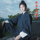 武當王也同款道袍春秋季道士服異人之下中國風(fēng)男女同款棉麻太極服 藏青色外袍      薄壓花棉麻 XS 80-95斤身高155左右