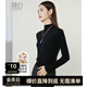 晚白【專享】【100%羊毛】內搭打底毛衣時尚簡約休閑套頭針織衫女 黑色 L