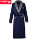 恒源祥情侶睡袍男女士加長(cháng)加厚秋冬季保暖珊瑚絨睡衣加絨浴袍家居服大碼 藍色灰領(lǐng)男[加長(cháng)加厚] 2XL 建議[160--190斤]