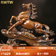 RWTW馬到成功馬擺件老板辦公室桌面酒柜裝飾品公司喬遷開業(yè)禮物 新款大號馬到成功木紋色68*21