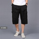 守約賢者夏季薄款純棉運動(dòng)七分褲男士寬松多口袋短褲加肥加 2016黑色 3XL建議體重190-200斤