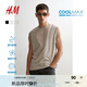 H&M男裝背心夏季運動健身涼感COOLMAX?運動坎肩無袖t恤1071837 白色 XL 180/116