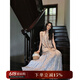 三吉黑花【云卷】新中式連衣裙子女夏出片穿搭超好看國(guó)風(fēng)背心長(zhǎng)裙 灰紫 M