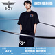 BOY LONDON【范丞丞同款】潮牌男女同款春夏涂鴉朋克運動短褲N13901 黑色 M