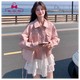 蜜樂奇粉色短款皮衣外套女2025春秋新甜酷風炸街顯瘦小個子時尚夾克衣服 粉色 【高級感/氣質/機車風】 XL 建議128-140斤