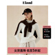 ELAND衣戀長袖T恤女半高領(lǐng)彈力修身舒適打底衫2024秋季新款 象牙白/白色(39)Ivory M 165