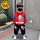 G.DUCKKIDS男童春裝套裝奧特曼衣服兒童2024春秋新款洋氣男孩衛(wèi)衣兩韓系韓版 紅色 100