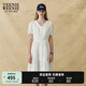 Teenie Weenie小熊女裝白色連衣裙2025夏季新款優(yōu)雅浪漫法式茶歇中長裙 白色 M