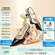 NINE WEST【明星同款】玖熙包頭涼鞋女中跟2025夏季新款尖頭后空法式高跟鞋 黑色 36