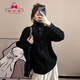 蜜樂(lè )奇高領(lǐng)加厚毛衣外套女秋冬季2026新款慵懶風(fēng)感穿搭寬松針織開(kāi)衫 【黑色】 L 55/60kg