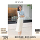 JESSIE氣質(zhì)佰搭純色松緊腰A字雪紡半身裙2024夏新款 杏色 M