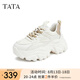 他她（TATA）泡泡鞋厚底老爹鞋女鞋子夏季透氣黑色輕便增高休閑運(yùn)動鞋WOG04AM3 白色（單里-經(jīng)典款） 35