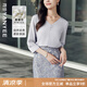 顏域薄款V領(lǐng)真絲襯衫女夏裝2025新款高級感優(yōu)雅氣質(zhì)桑蠶絲上衣 淺藍 L